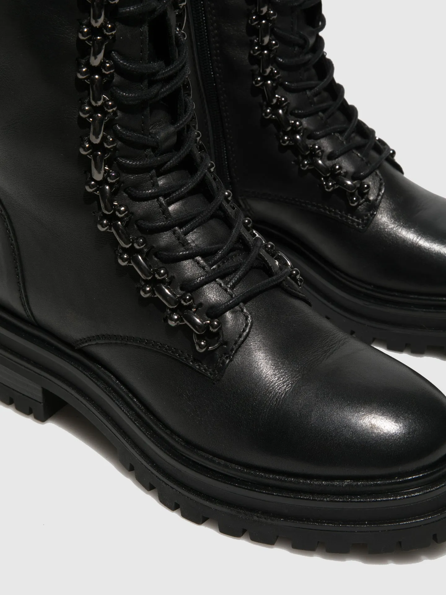 Black Lace-up Ankle Boots