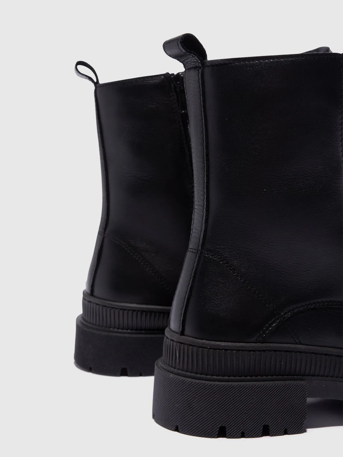 Black Lace-up Ankle Boots