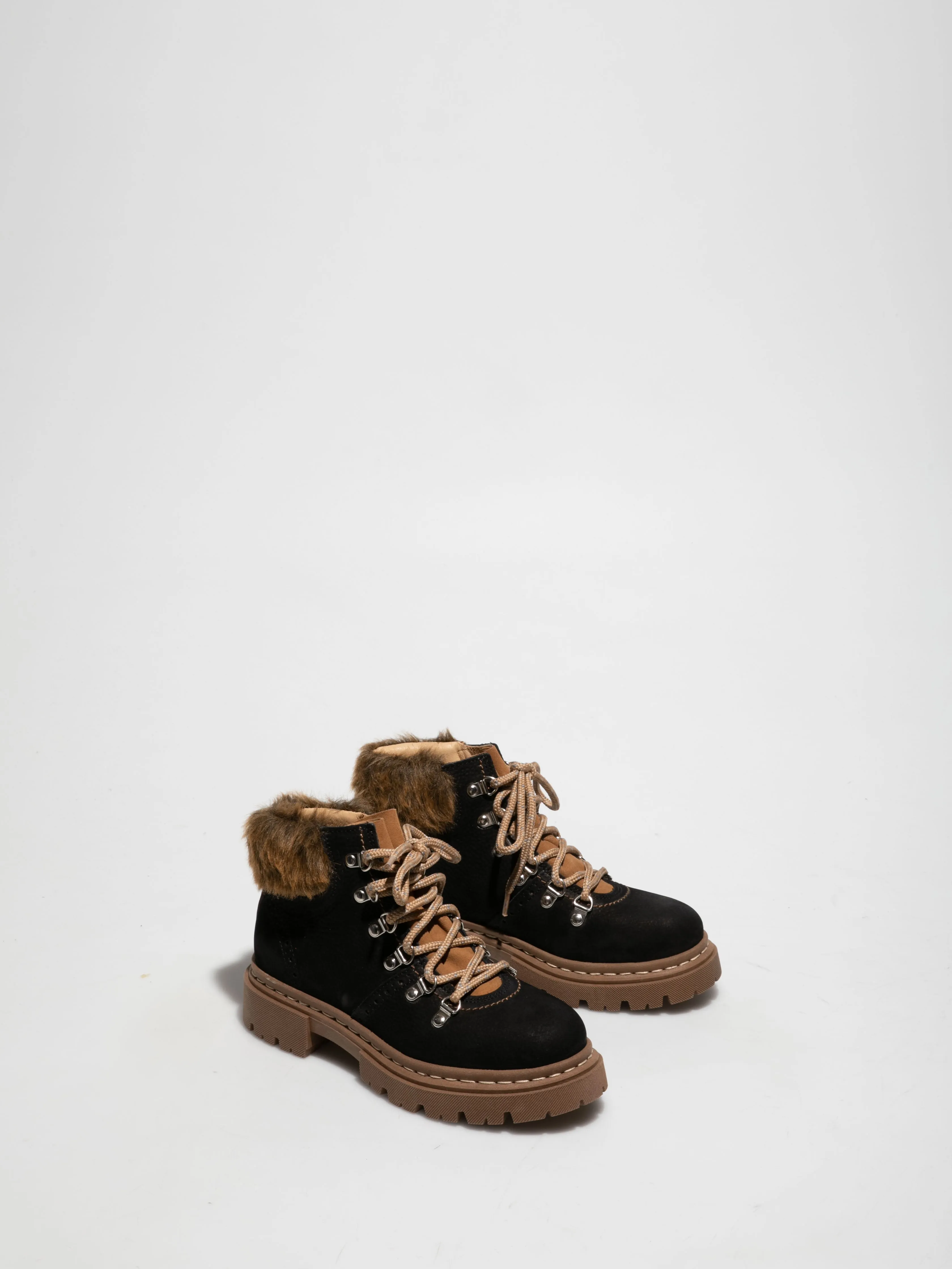 Black Lace-up Ankle Boots