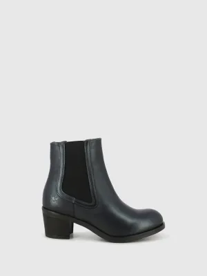 Black Leather Chelsea Ankle Boots