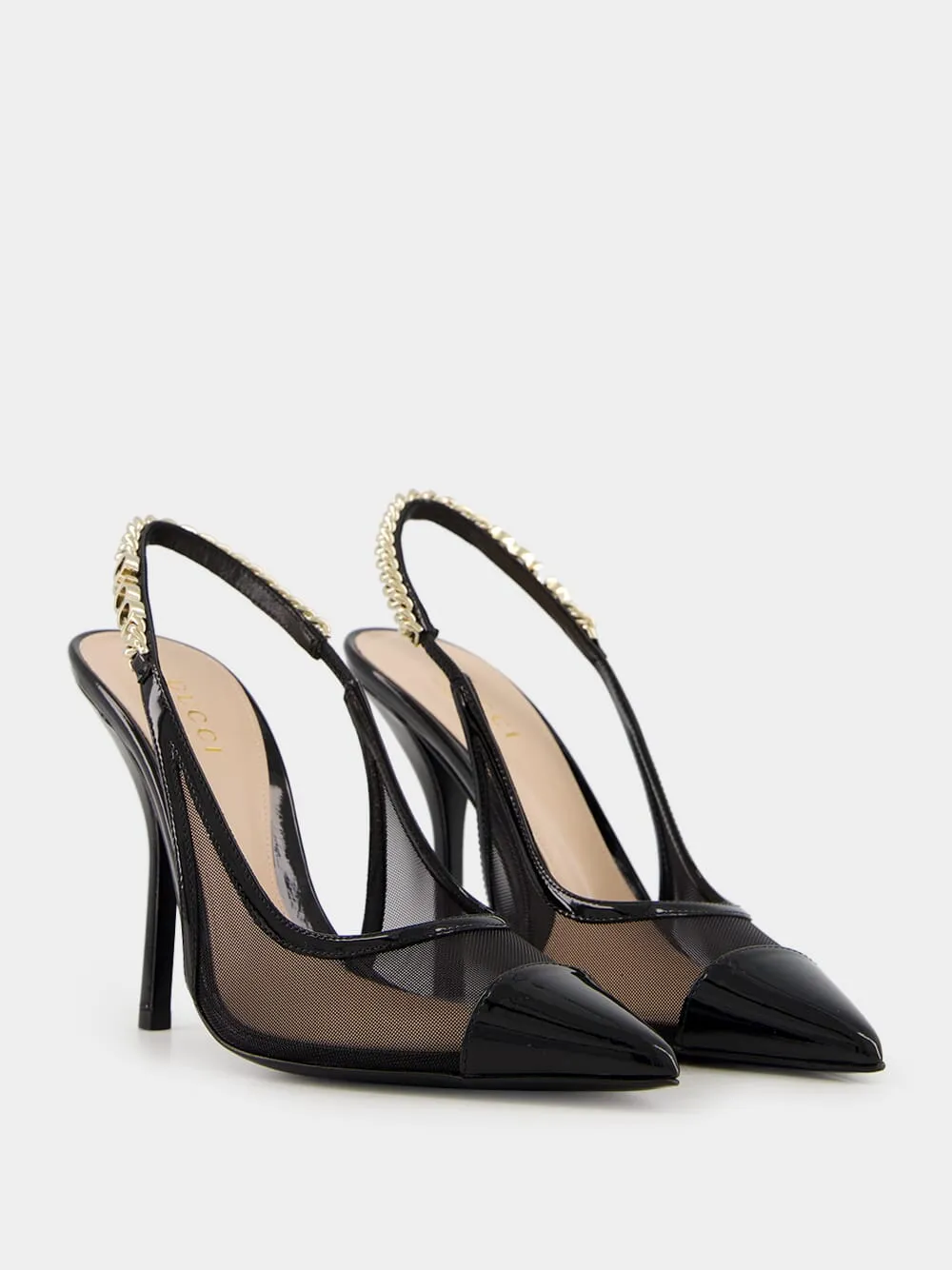 Black Mesh Signoria Slingback Pump