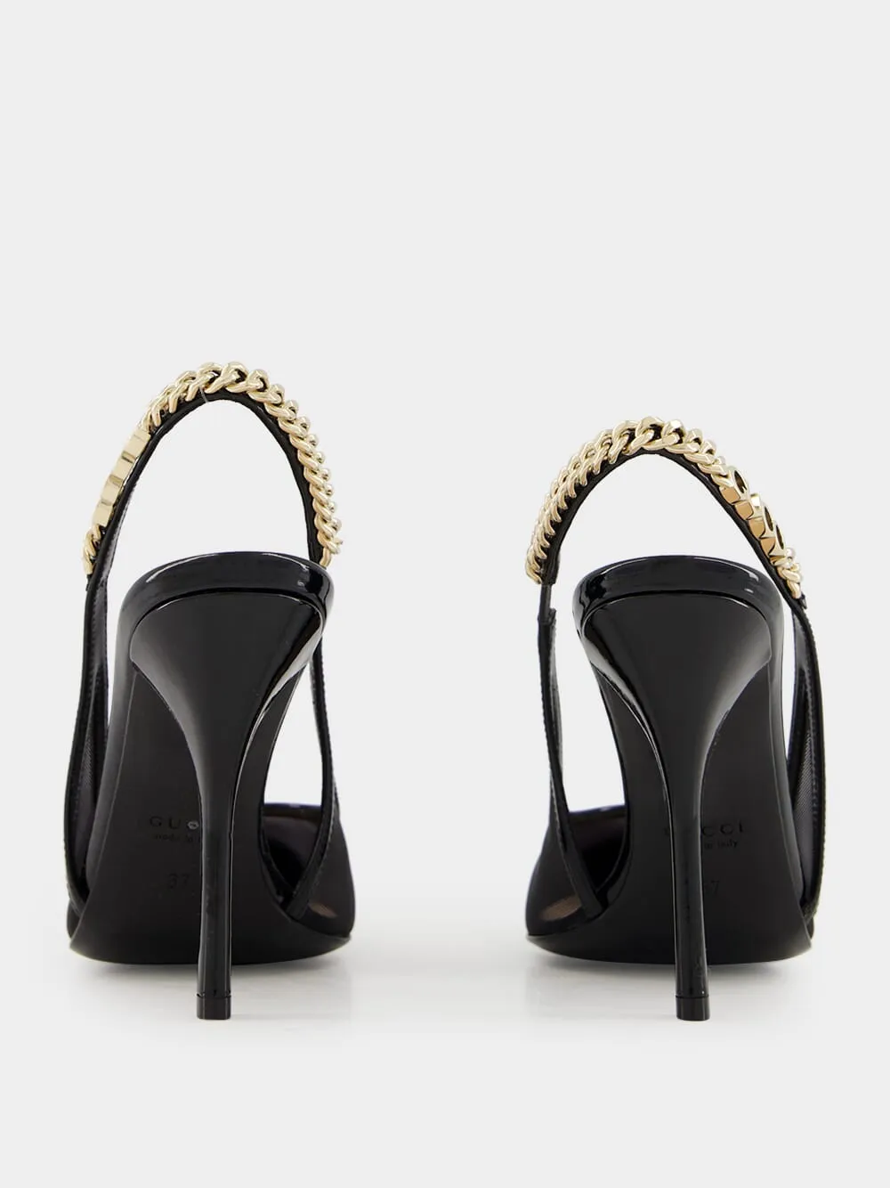 Black Mesh Signoria Slingback Pump
