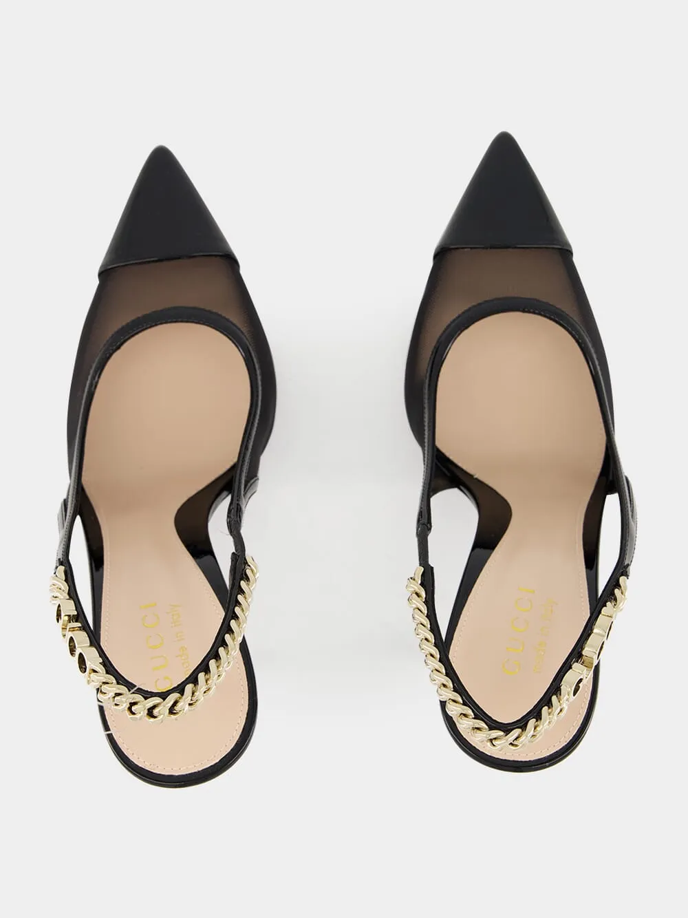 Black Mesh Signoria Slingback Pump