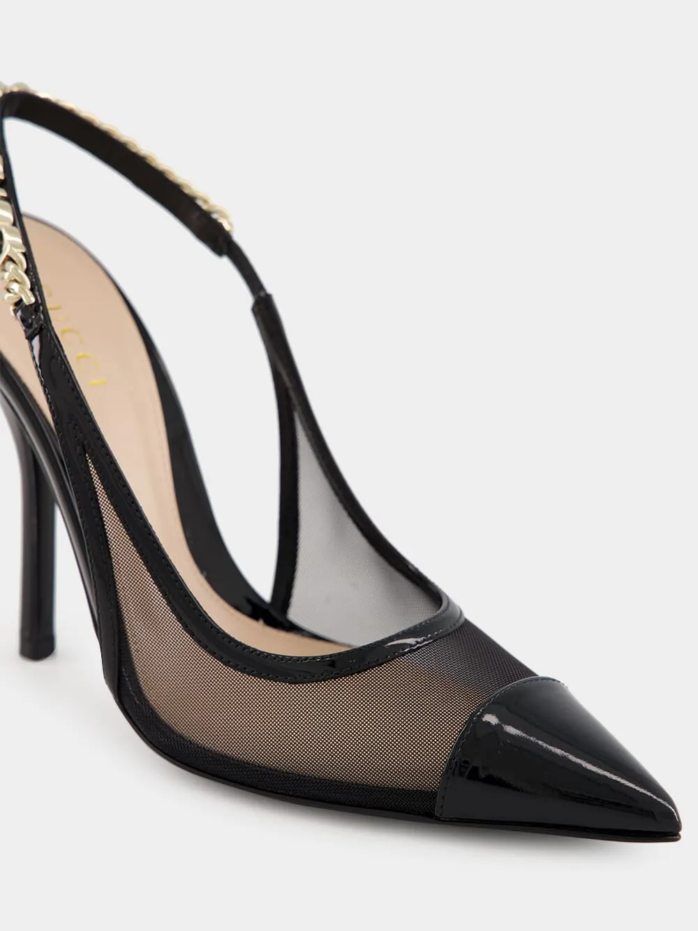 Black Mesh Signoria Slingback Pump