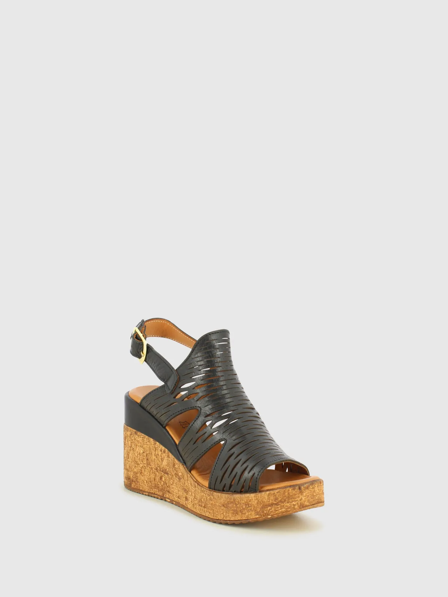 Black Wedge Sandals