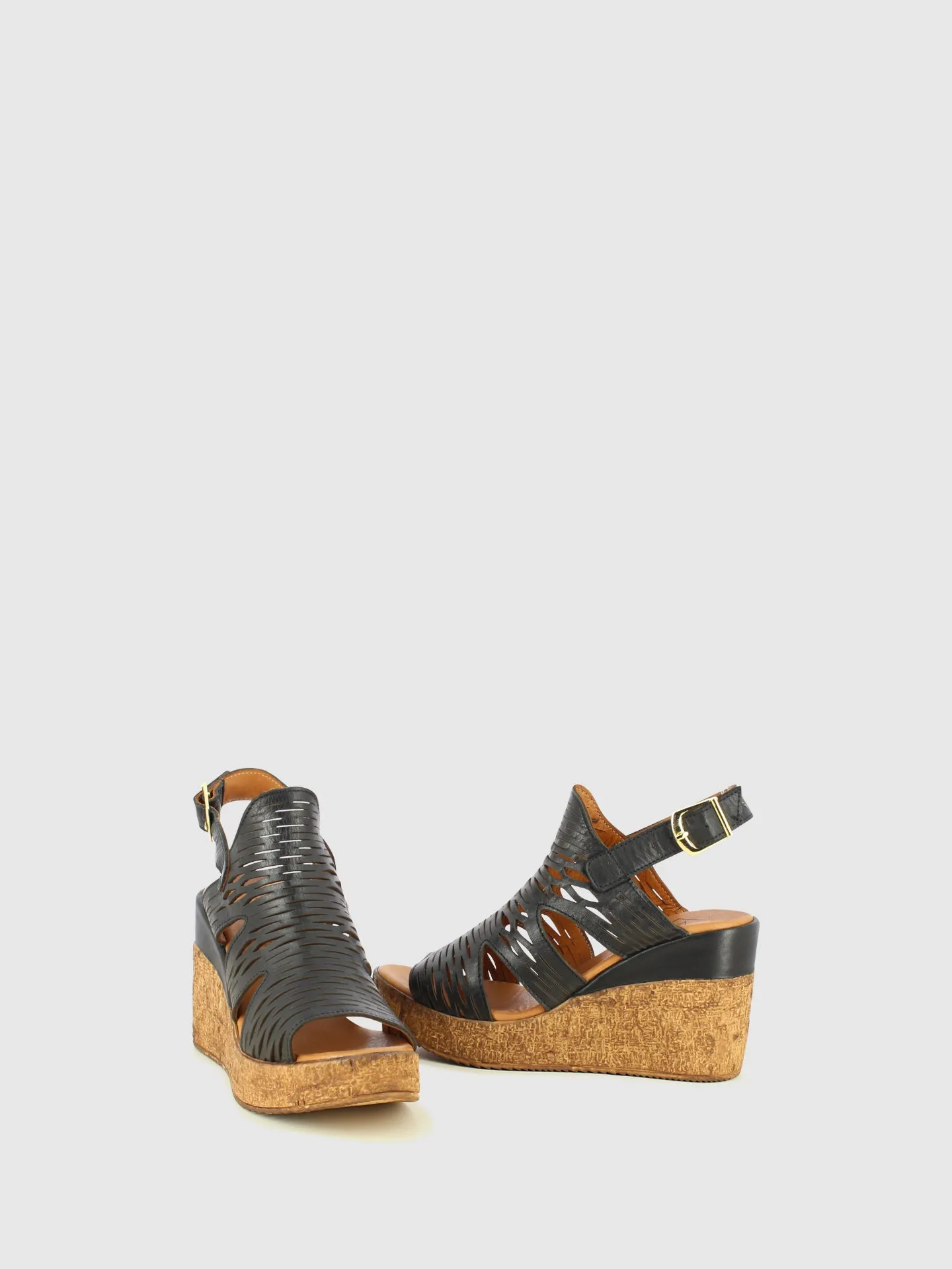 Black Wedge Sandals