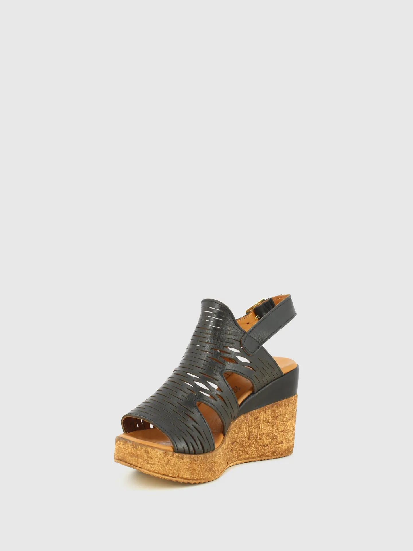 Black Wedge Sandals
