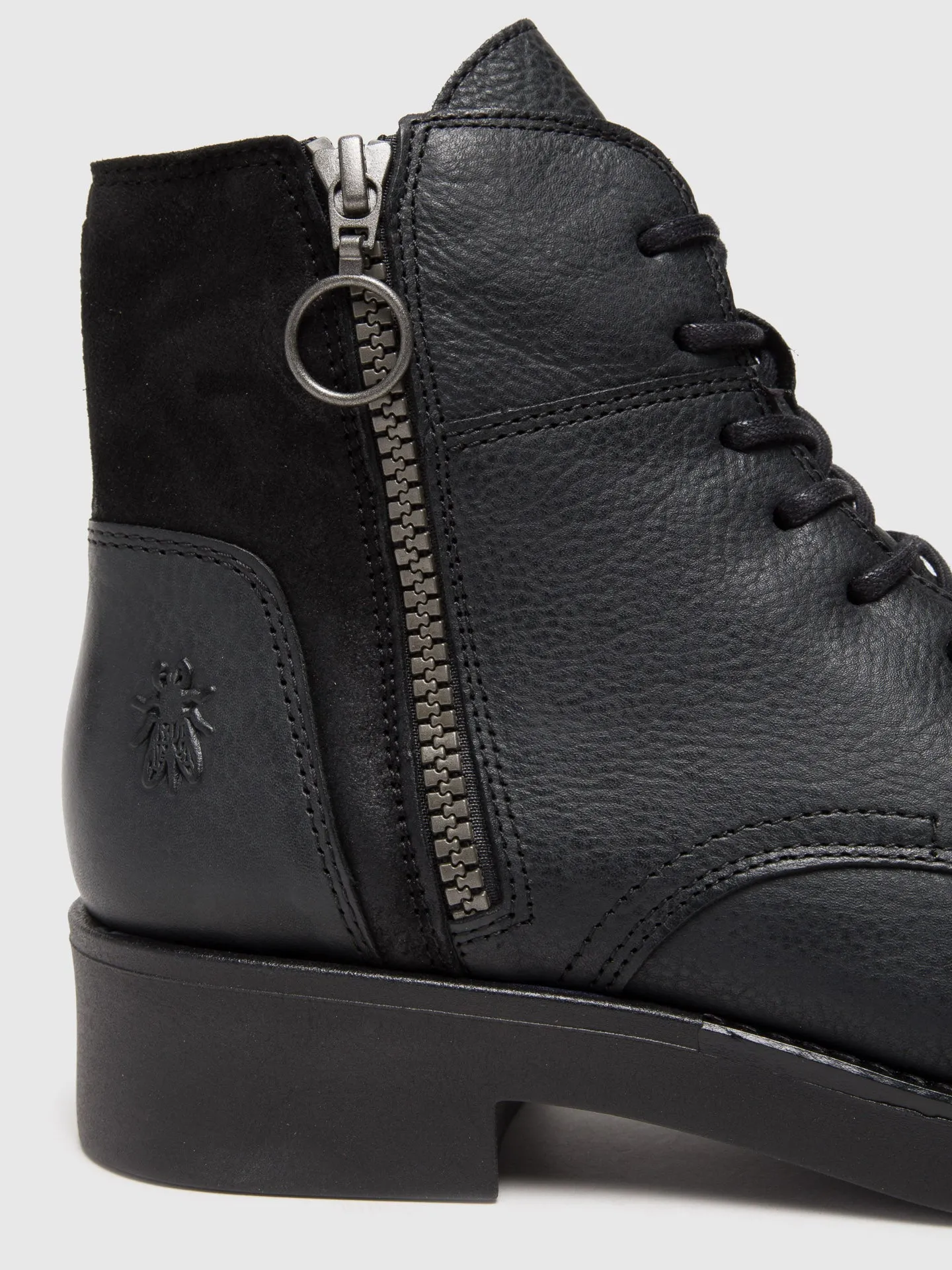 Black Zip Up Ankle Boots