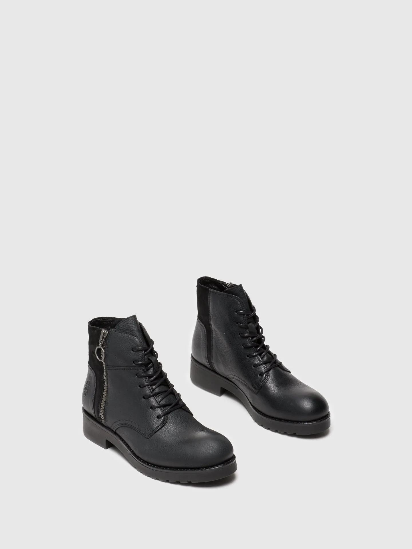 Black Zip Up Ankle Boots