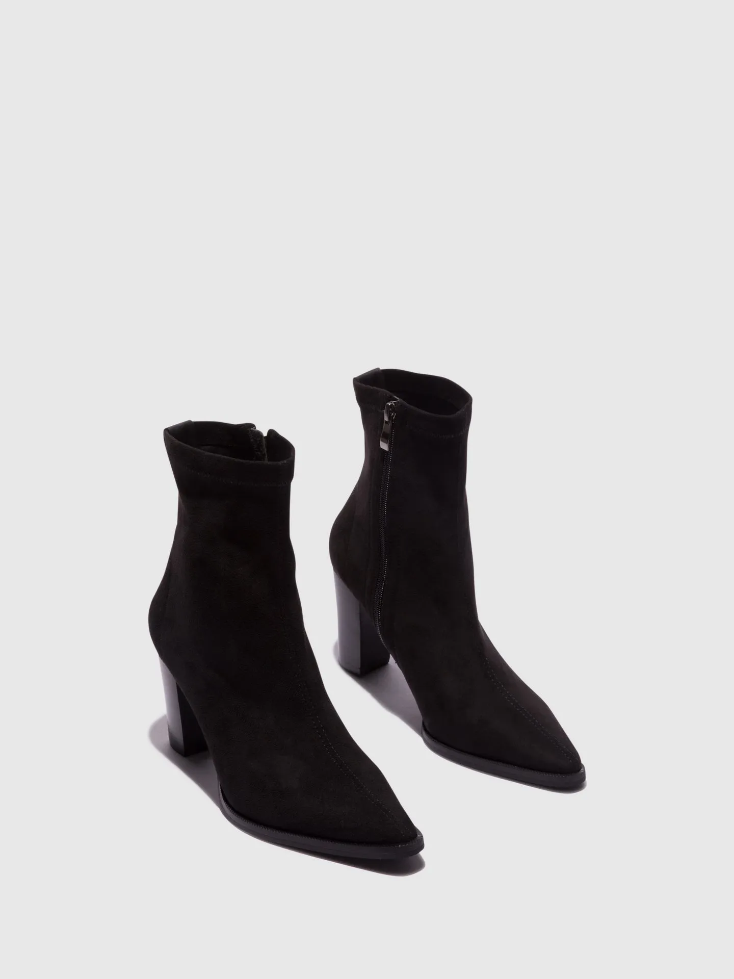 Black Zip Up Ankle Boots
