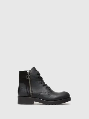 Black Zip Up Ankle Boots