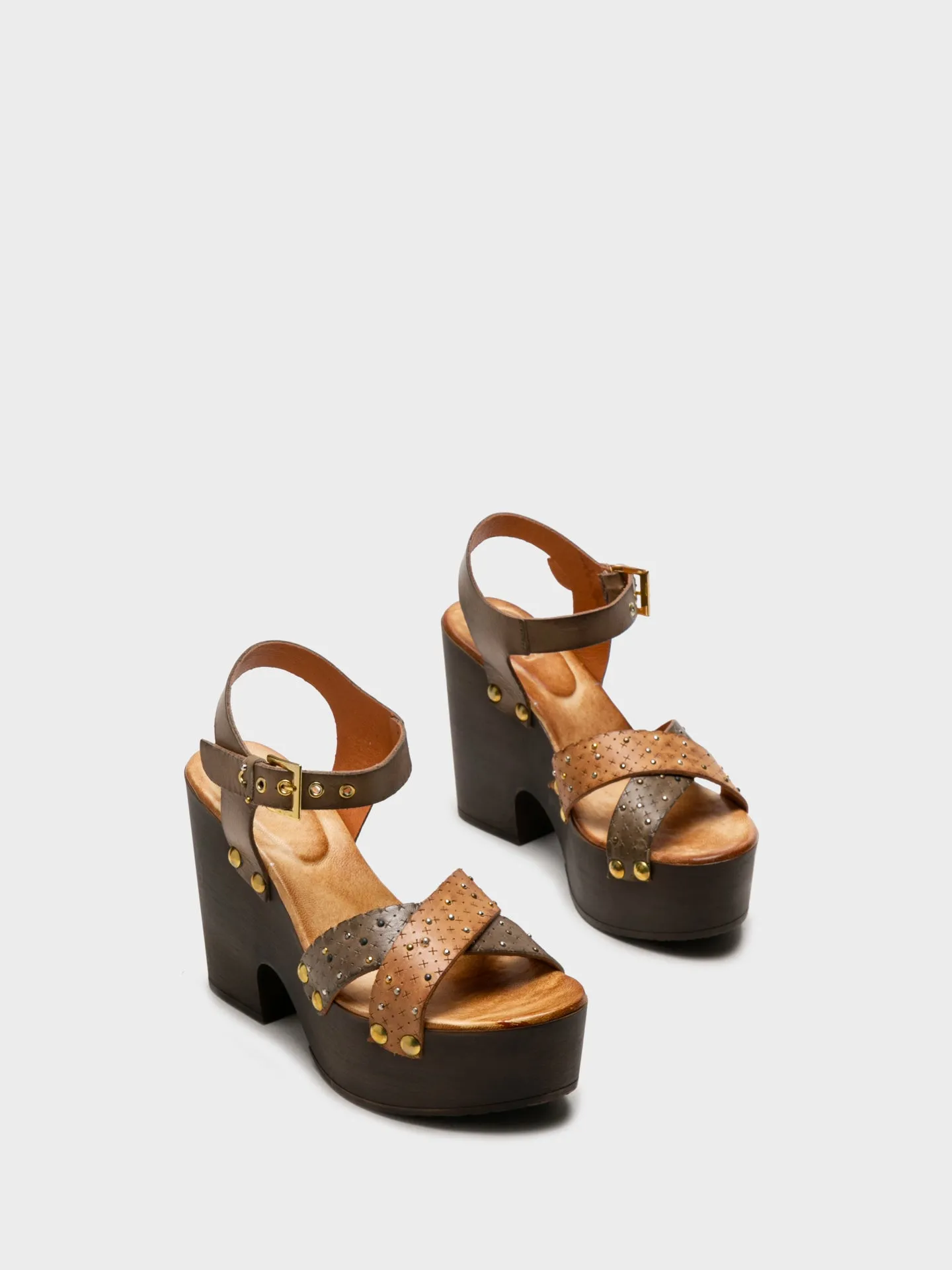 BlanchedAlmond Heel Sandals