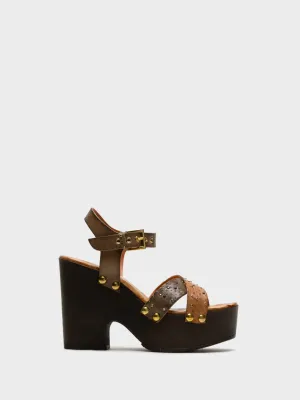 BlanchedAlmond Heel Sandals