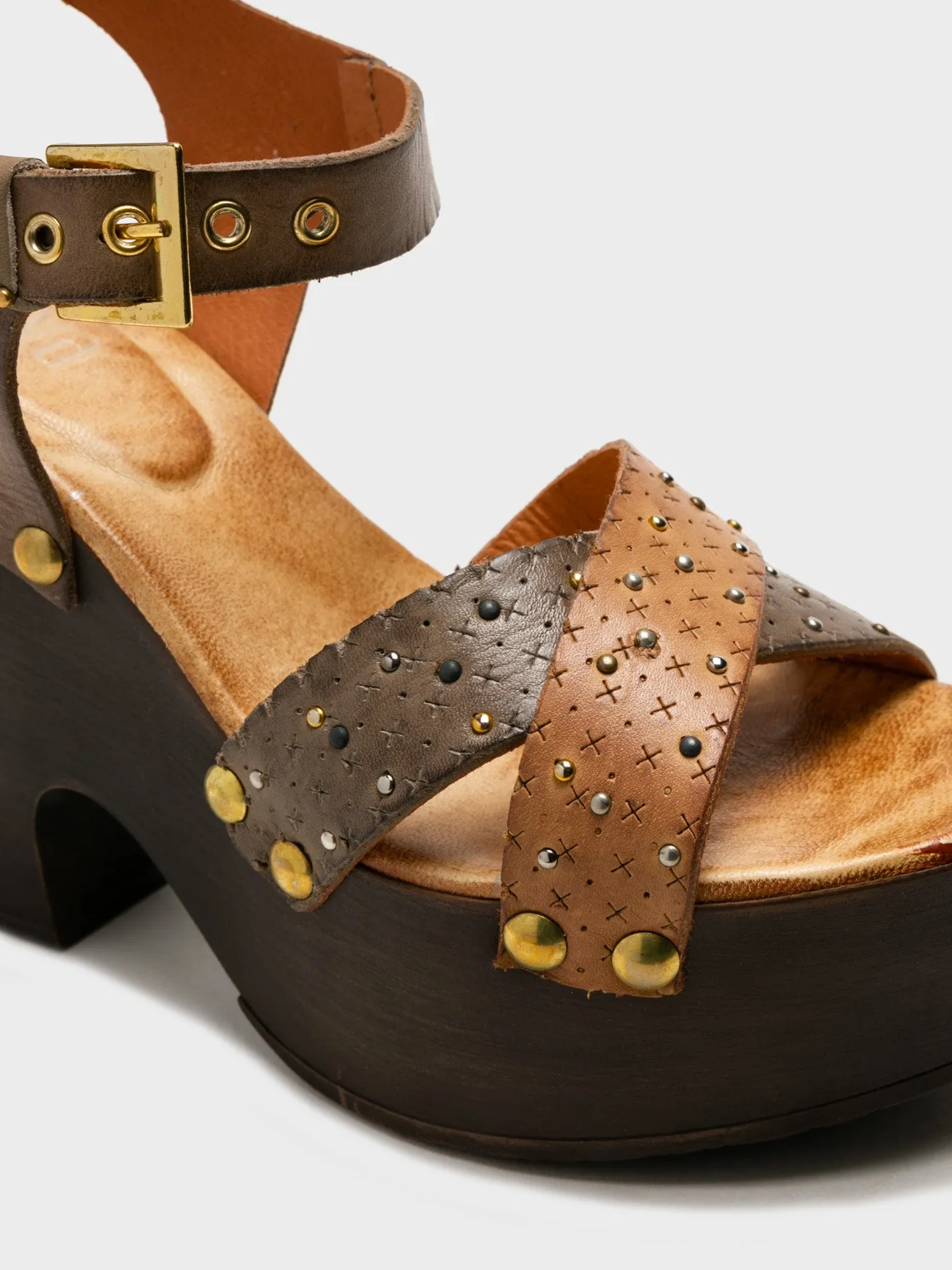 BlanchedAlmond Heel Sandals