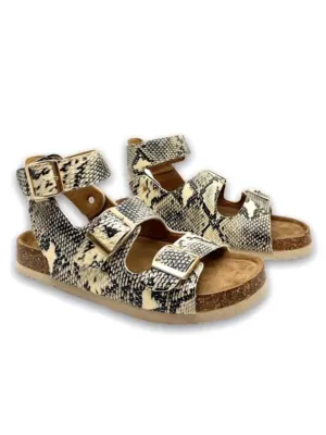 Bork 72 Sandal In Beige Snake