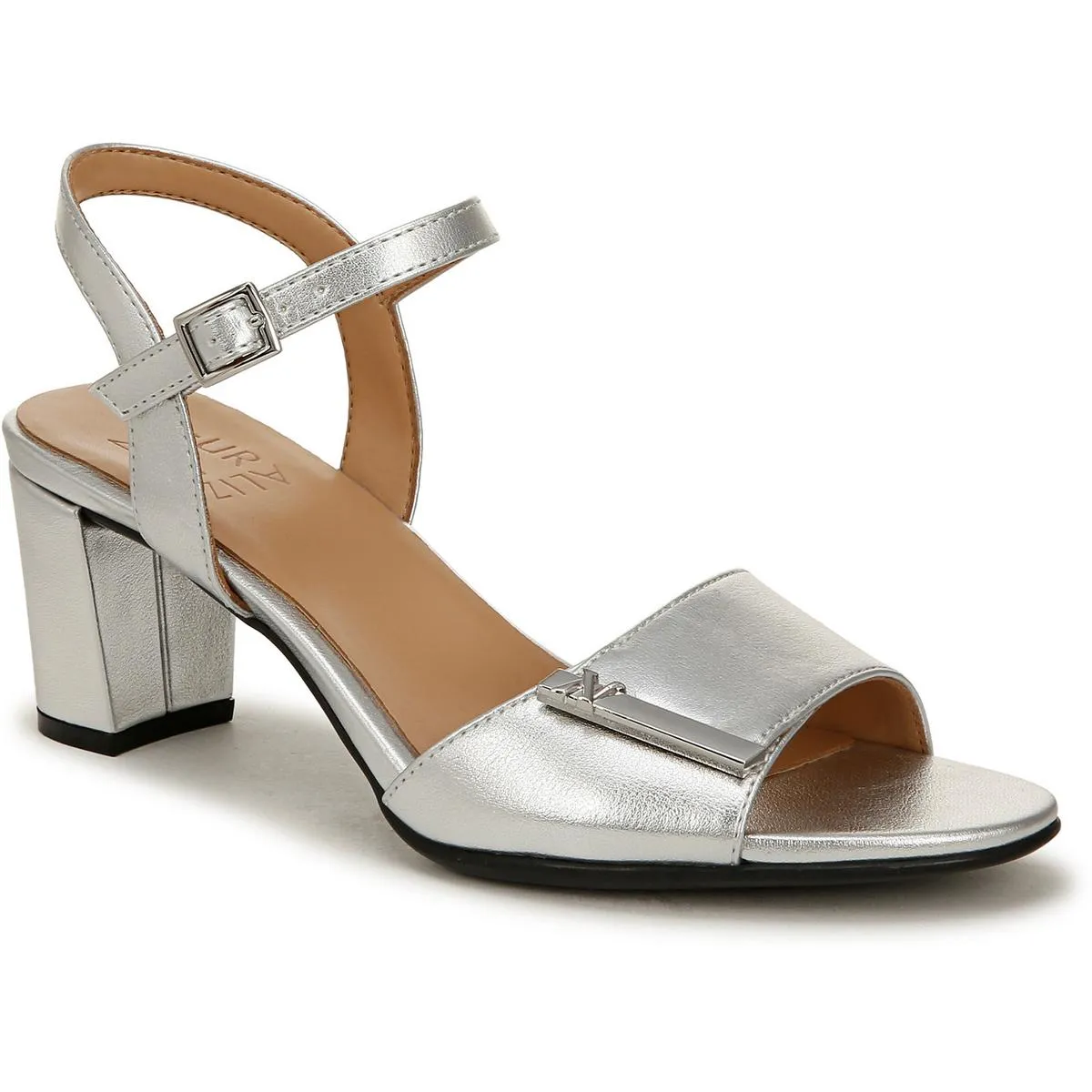 Bristol Ornament Womens Buckle Faux Leather Ankle Strap