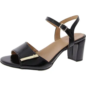 Bristol Ornament Womens Buckle Faux Leather Ankle Strap
