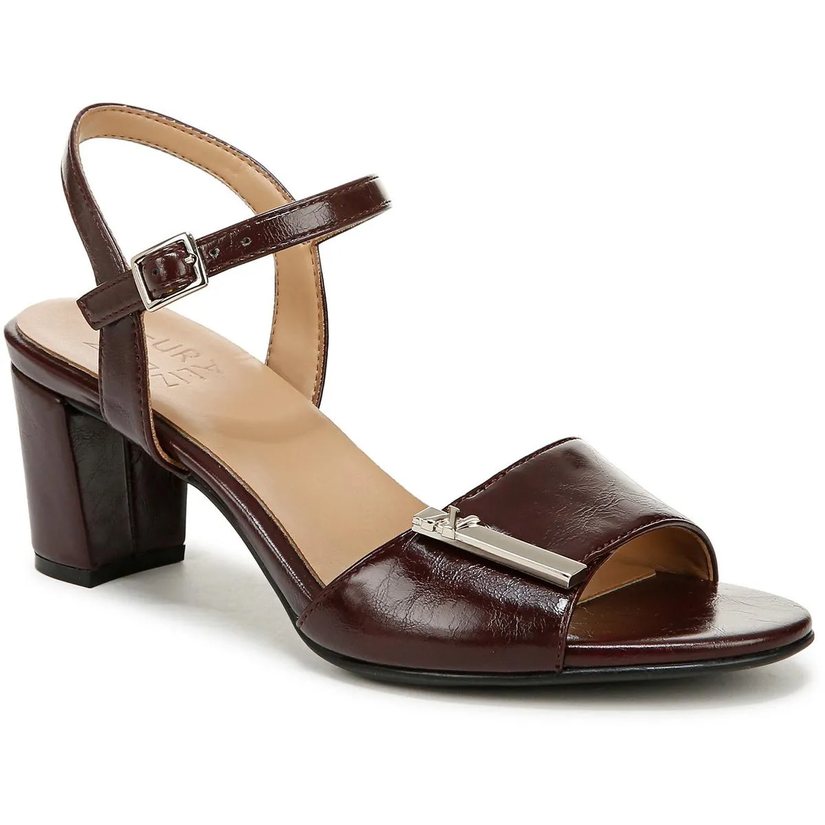 Bristol Ornament Womens Buckle Faux Leather Ankle Strap