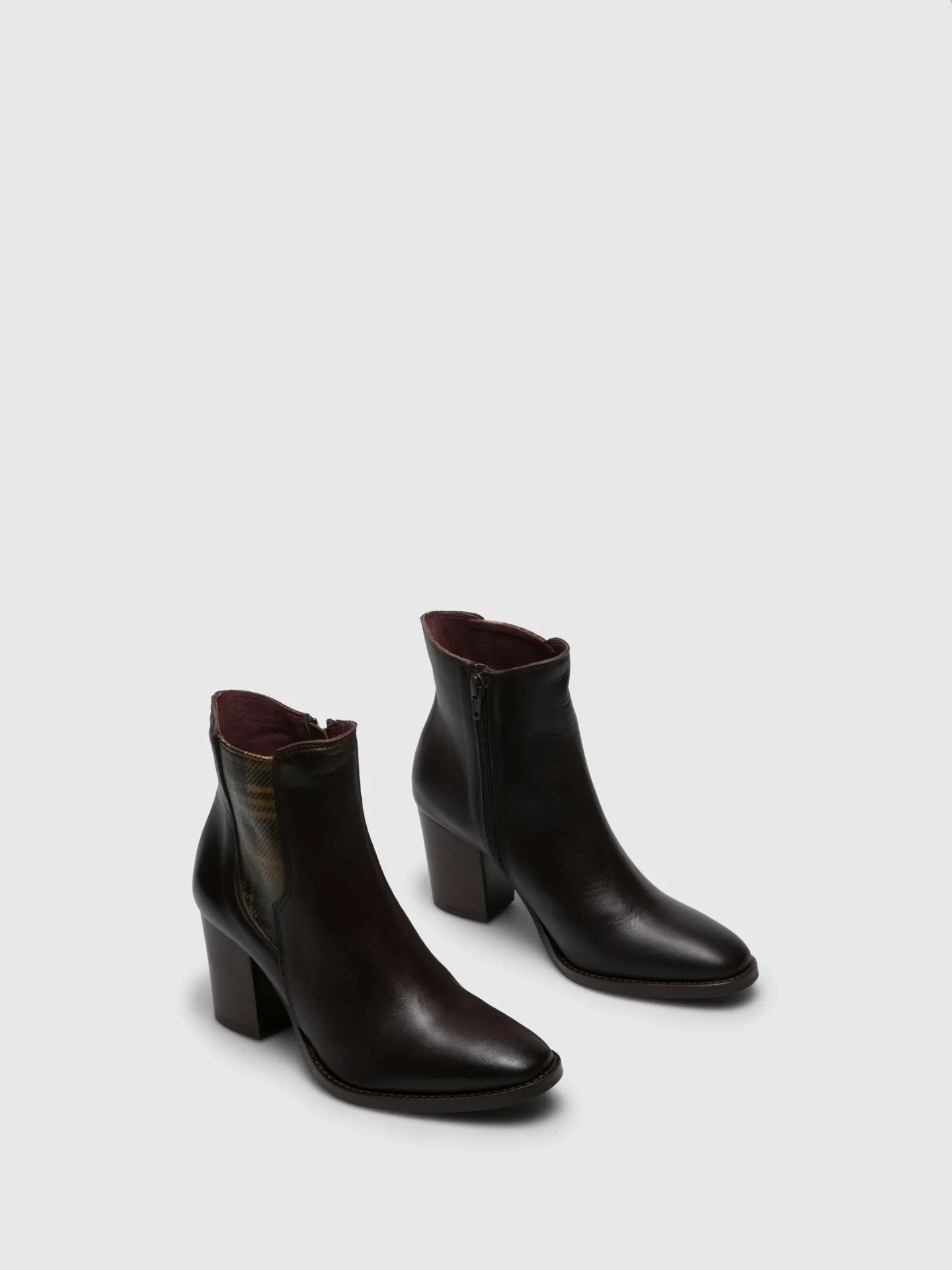 Brown Zip Up Ankle Boots