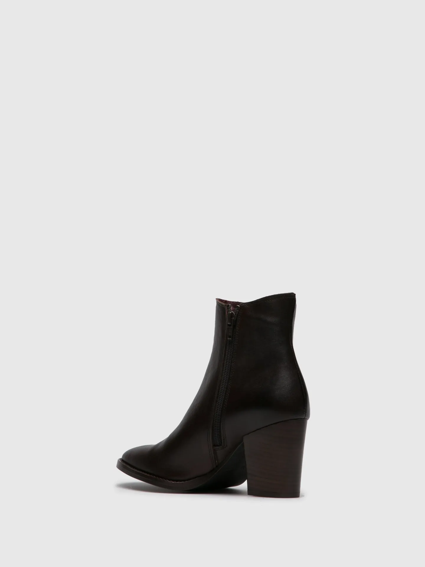 Brown Zip Up Ankle Boots