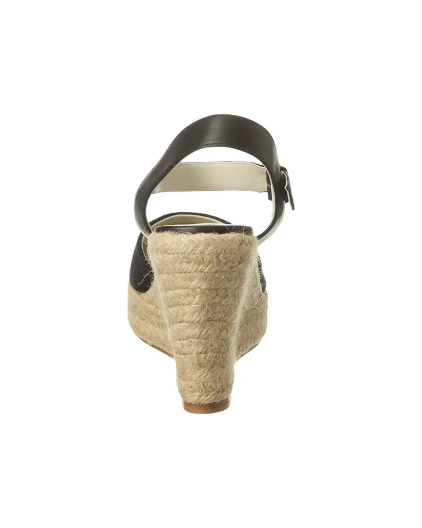 Bruno Magli Marella Canvas & Leather Wedge Sandal