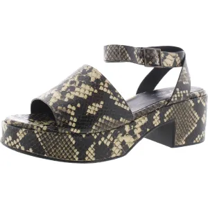 Calming Influence Womens Leather Open Toe Heel Sandals