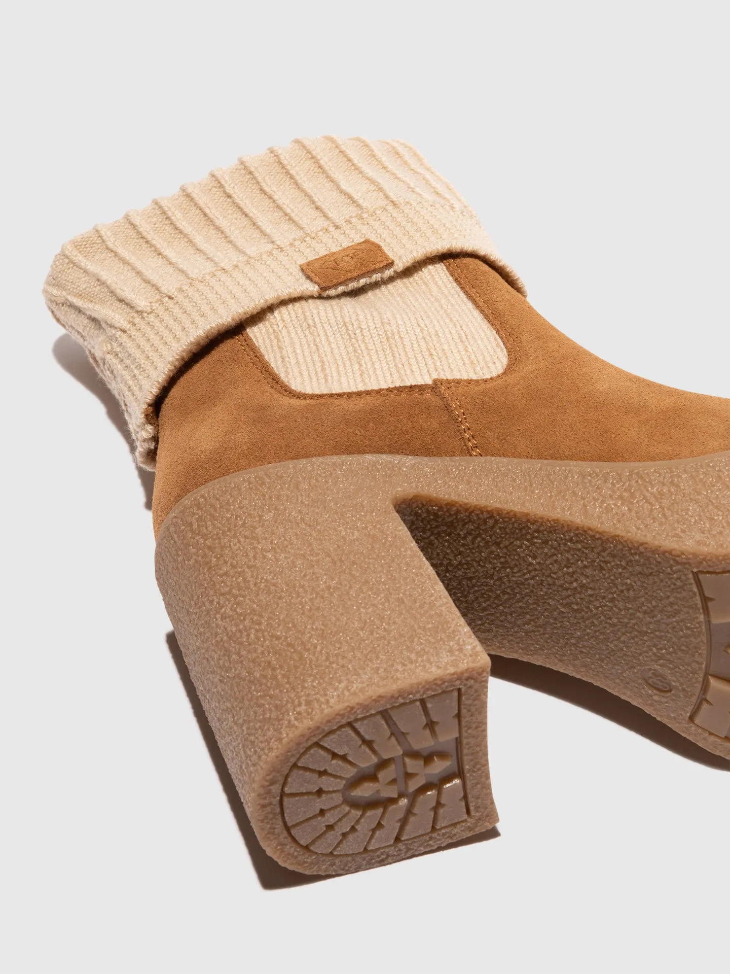 Camel Platform Ankle Boots