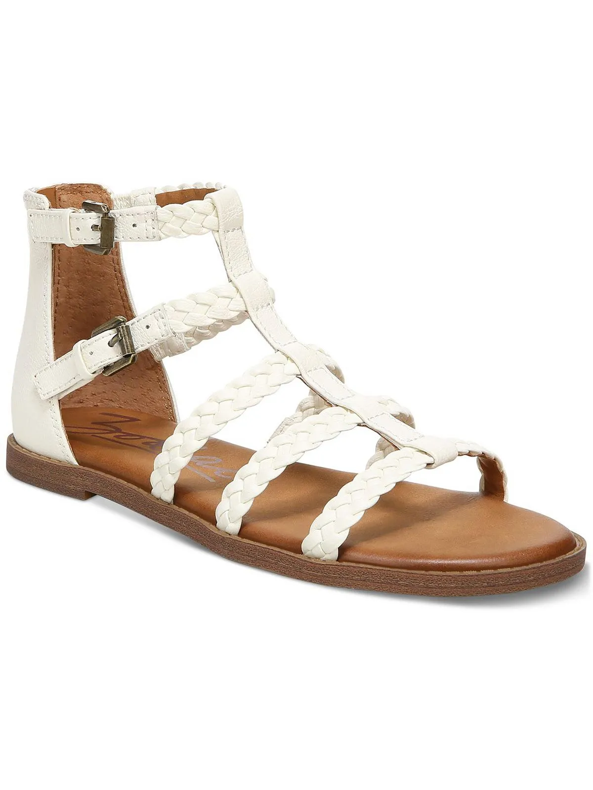 Camelia Womens Braided Faux Leather Gladiator Sandals