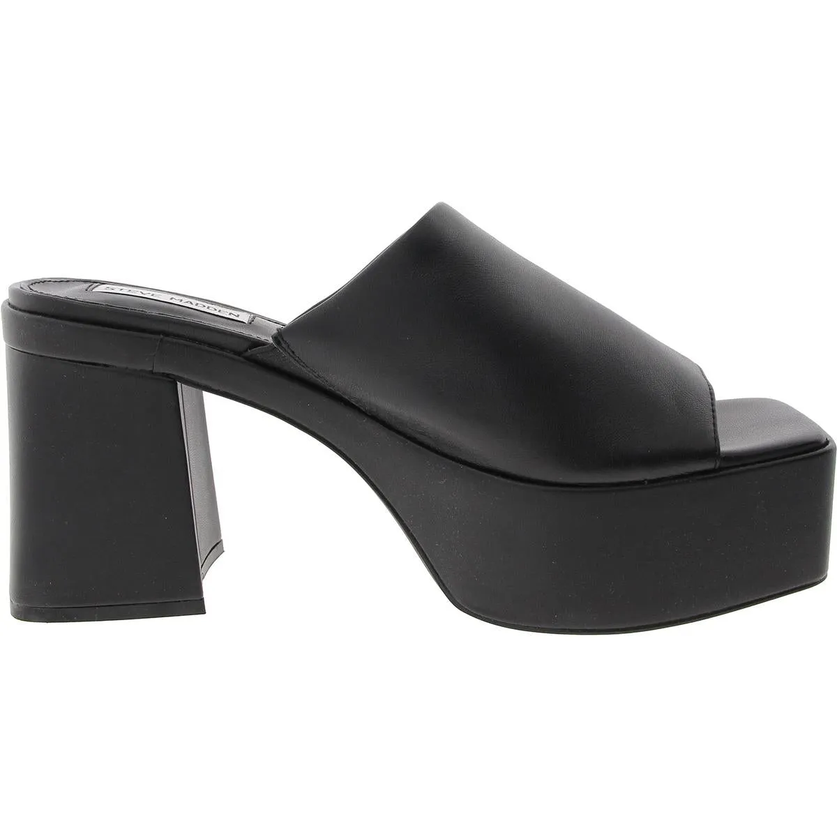 Capria Womens Embossed Leather Mule Sandals