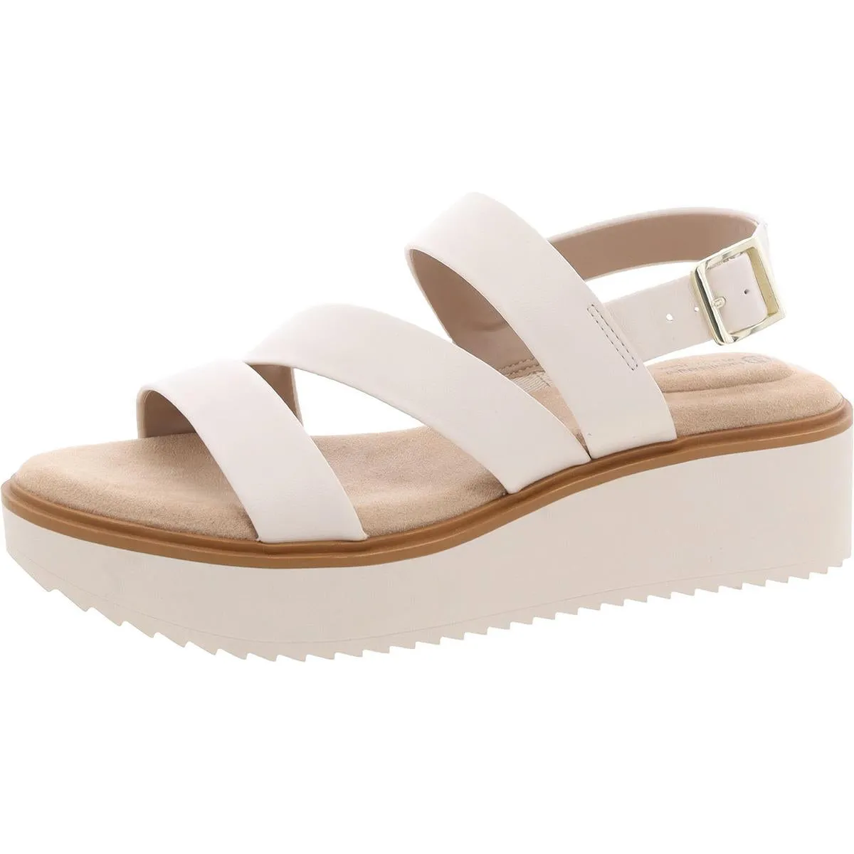 Cessey Womens Metallic Faux Leather Slingback Sandals