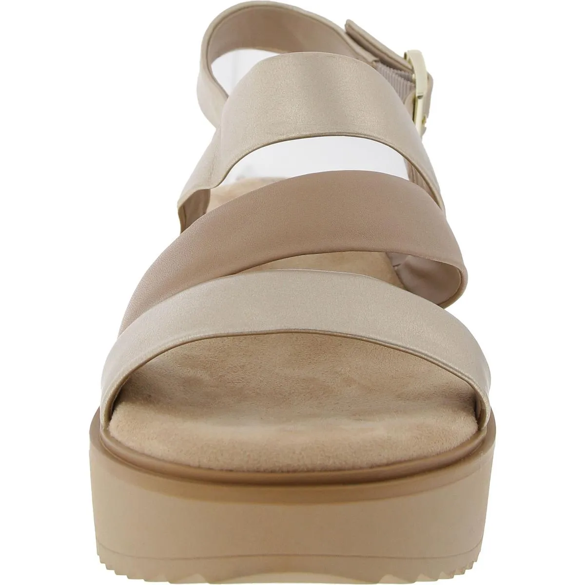 Cessey Womens Metallic Faux Leather Slingback Sandals