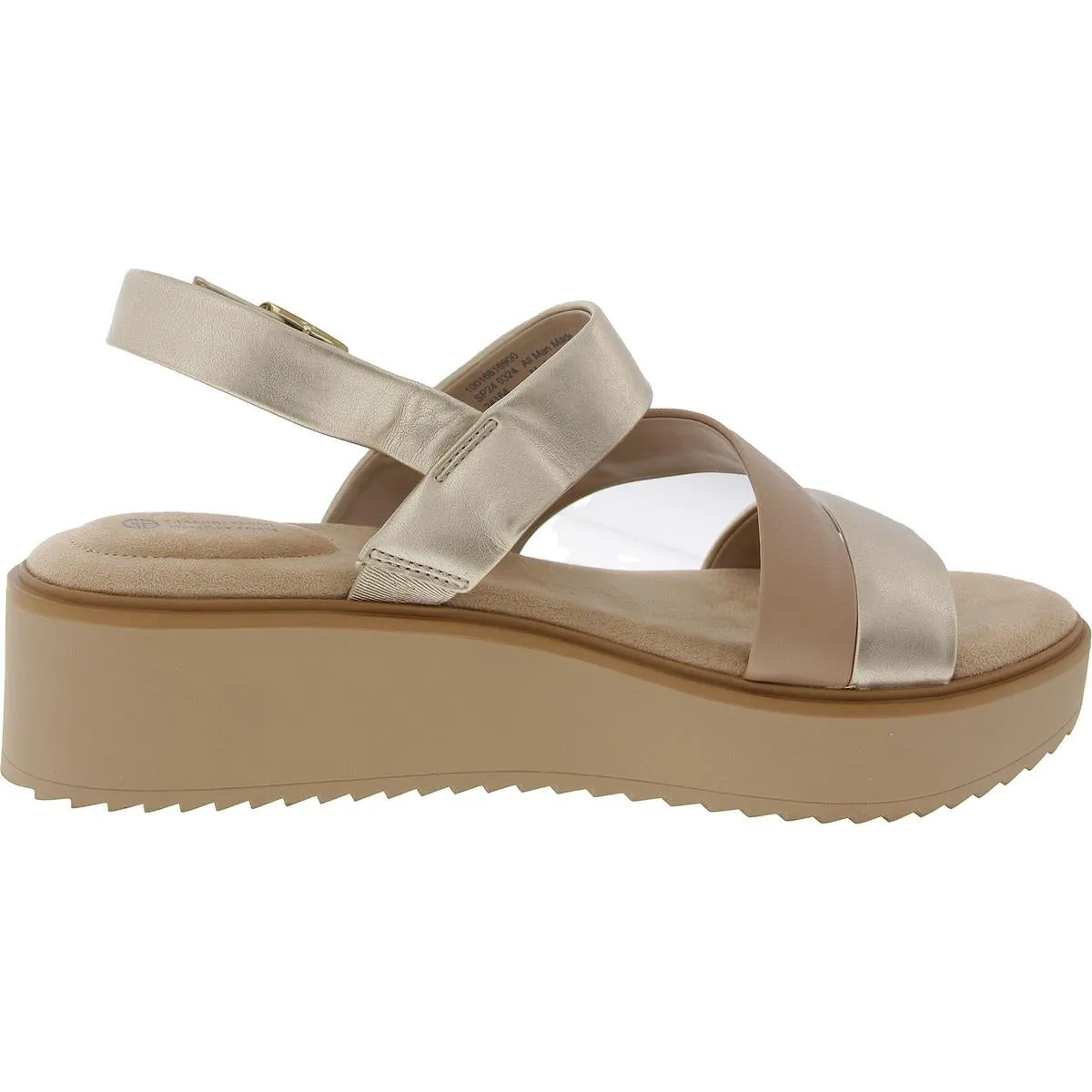 Cessey Womens Metallic Faux Leather Slingback Sandals