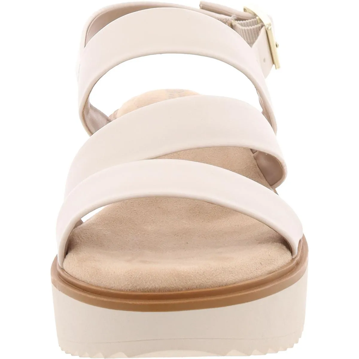 Cessey Womens Metallic Faux Leather Slingback Sandals