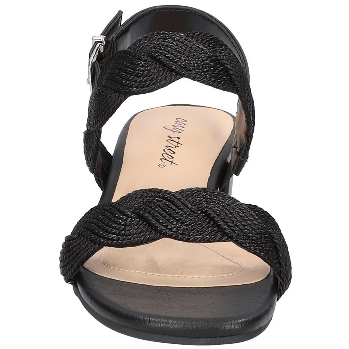 Charee Womens Woven Open Toe Slingback Sandals
