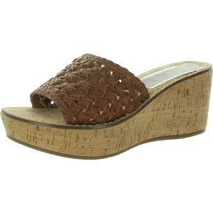 Charges Womens Woven Faux Leather Mule Sandals