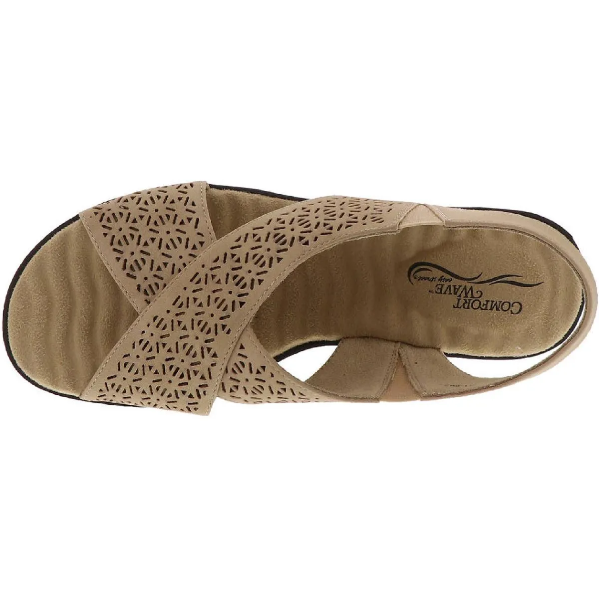 Claudia Womens Faux Suede Criss-Cross Front Slingback Sandals