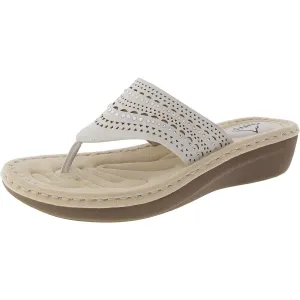 COMATE Womens Rhinestone Slip On Thong Sandals