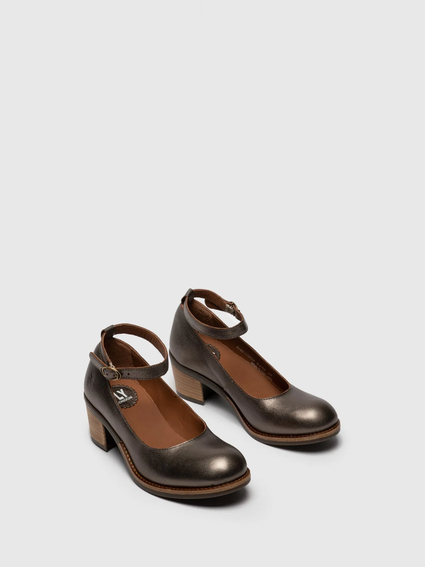 DarkGray Ankle Strap Shoes