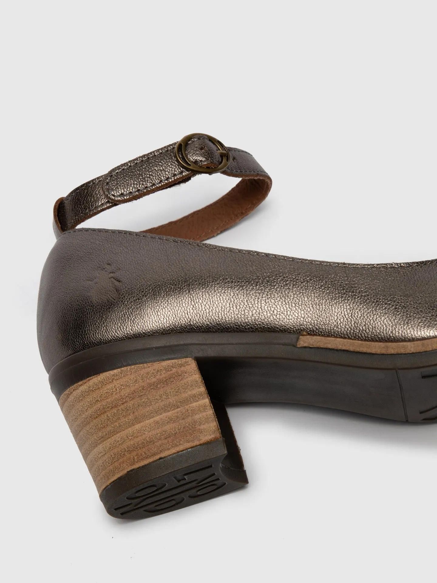 DarkGray Ankle Strap Shoes