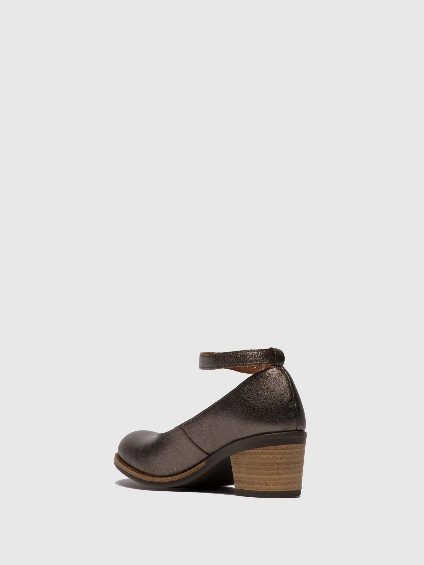 DarkGray Ankle Strap Shoes