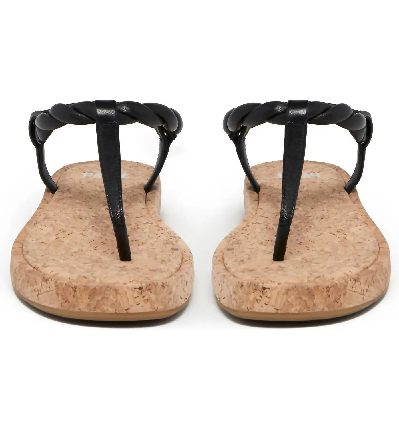 Dawn Twisted Strap Sandal In Black Leather