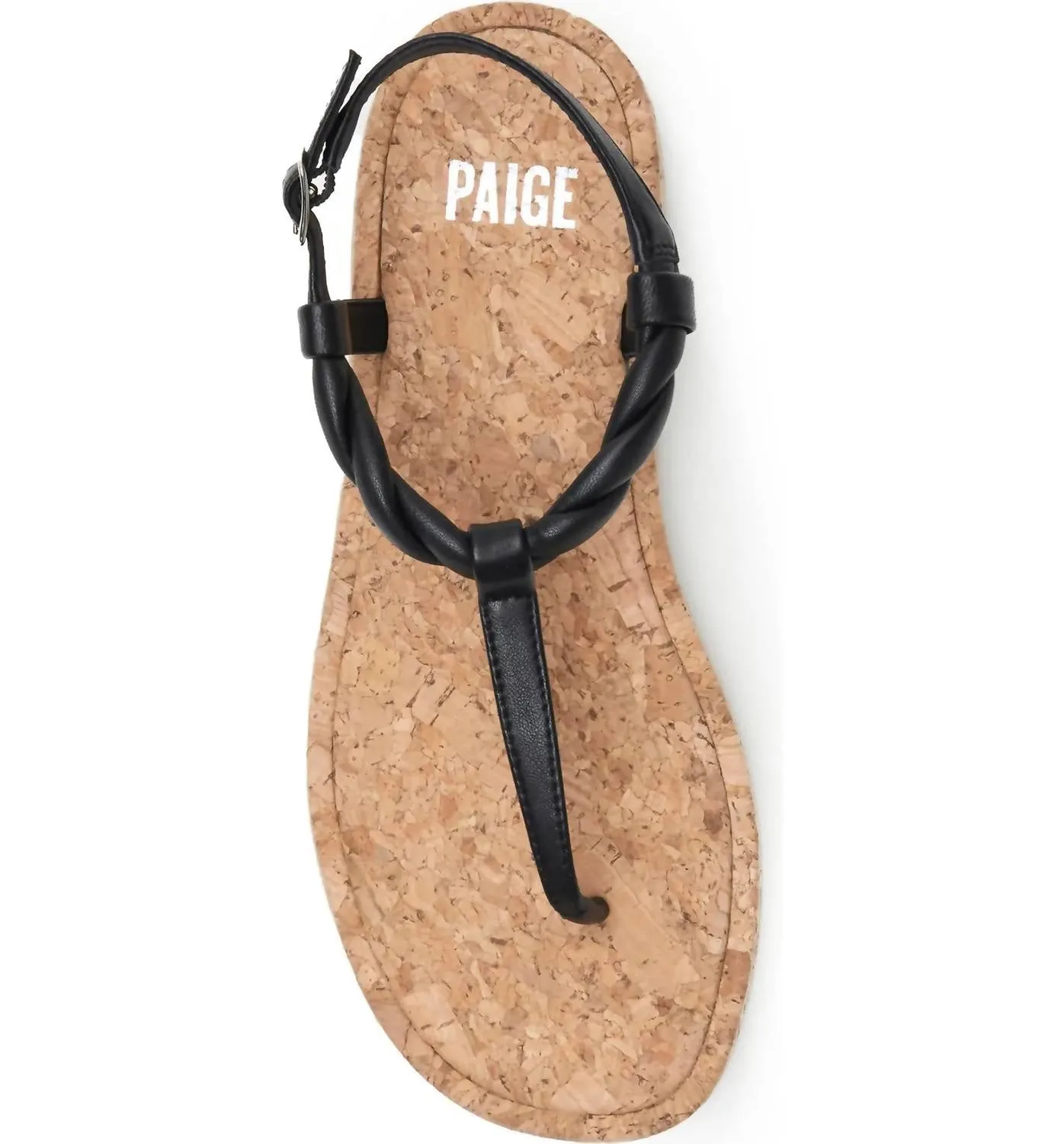 Dawn Twisted Strap Sandal In Black Leather