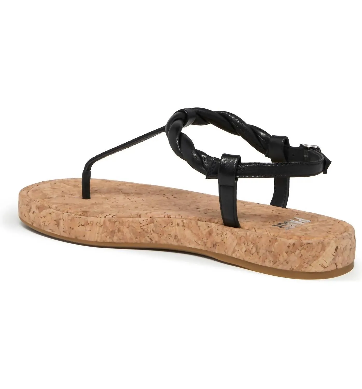 Dawn Twisted Strap Sandal In Black Leather