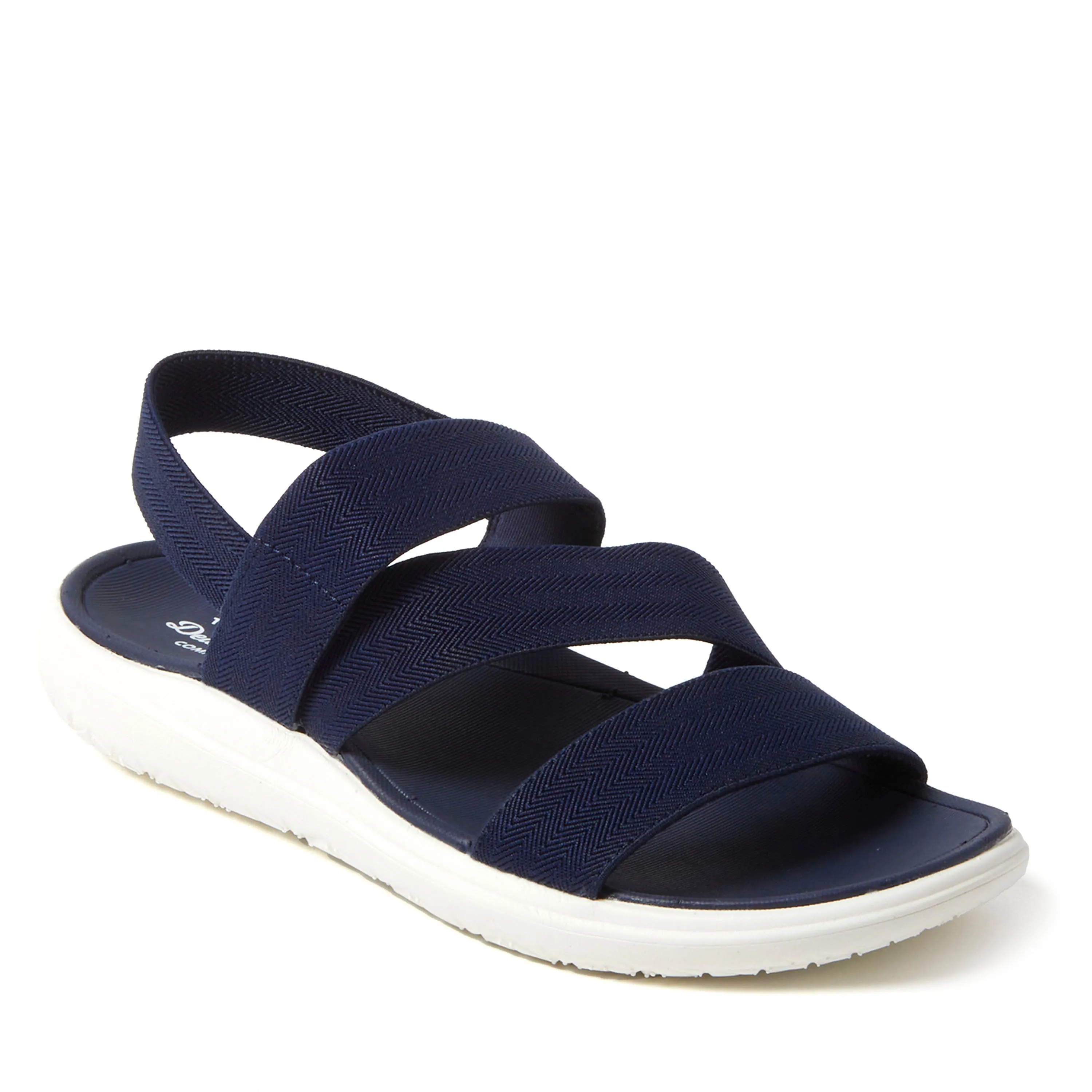 Dearfoams Women's Emilia Elastic Gore Strappy Sandal