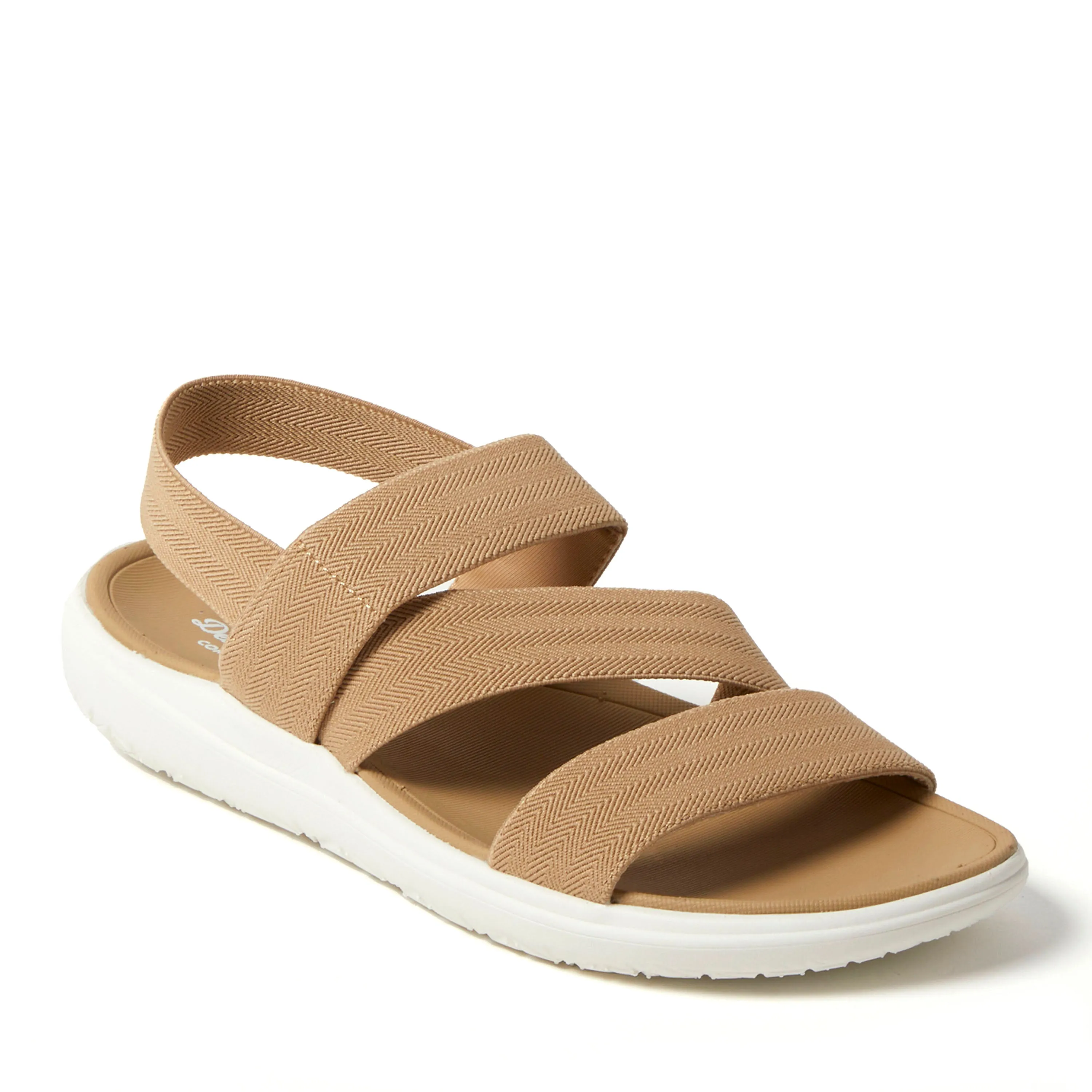 Dearfoams Women's Emilia Elastic Gore Strappy Sandal