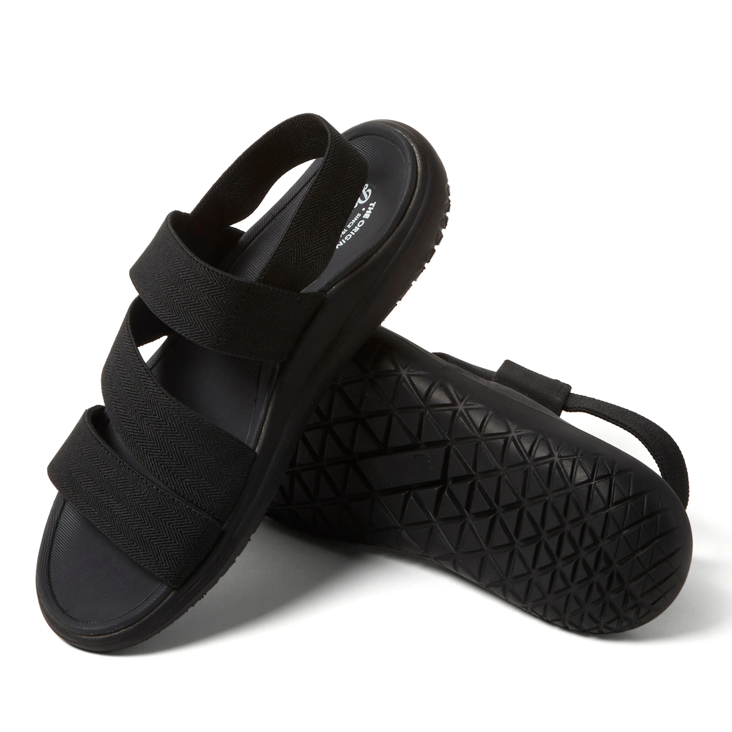Dearfoams Women's Emilia Elastic Gore Strappy Sandal