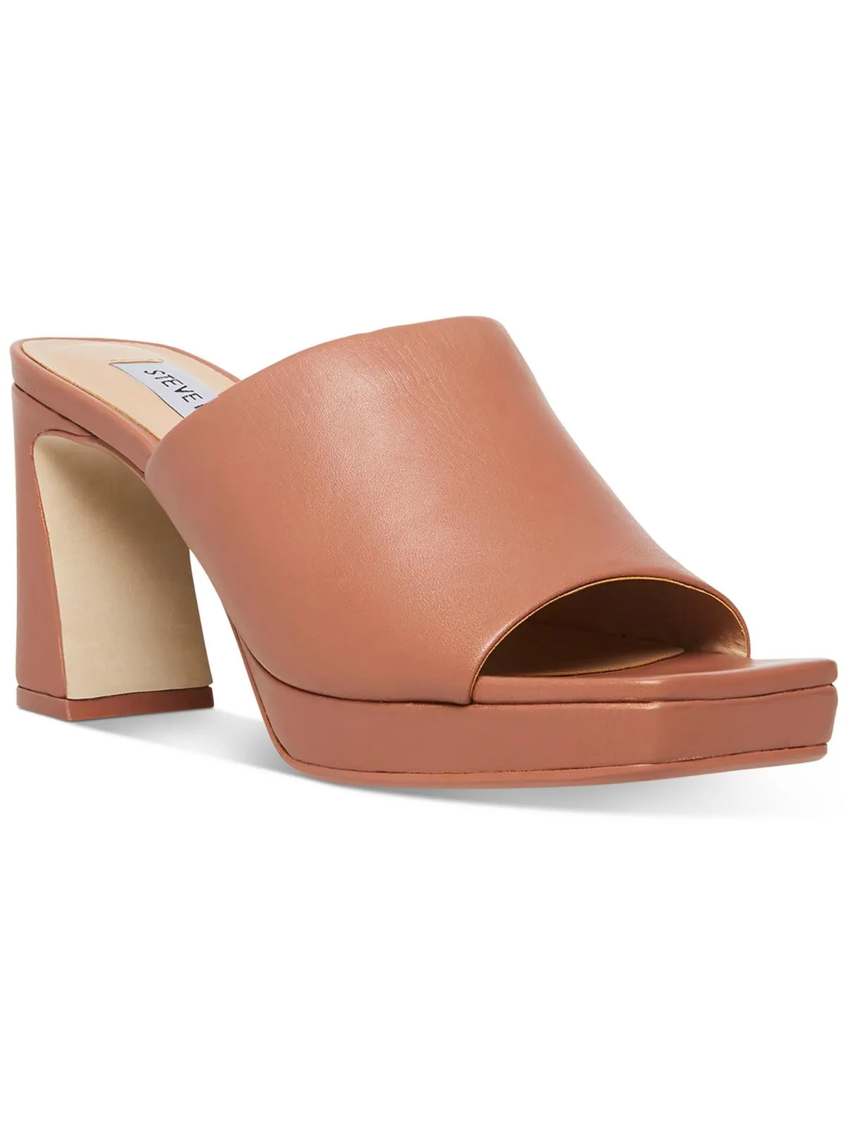 Dedicate Womens Leather Slip-On Platform Sandals