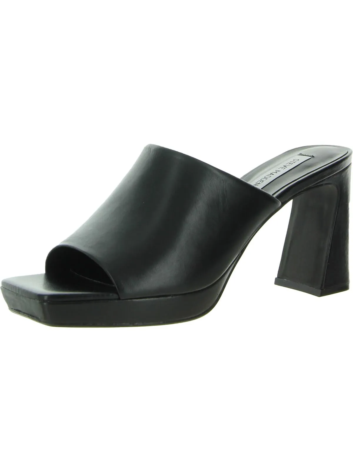 Dedicate Womens Leather Slip-On Platform Sandals