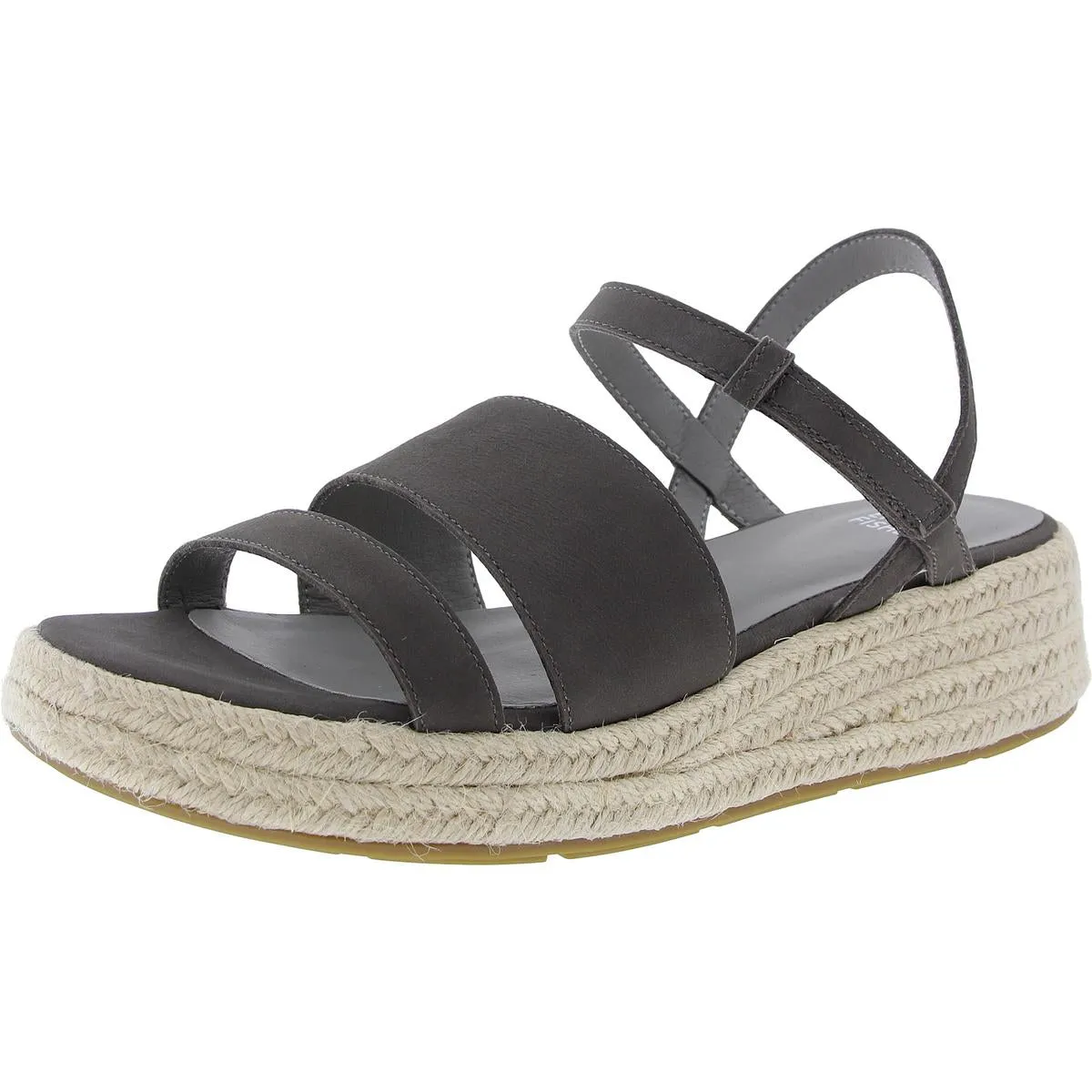 Devi Womens Buckle Suede Espadrilles