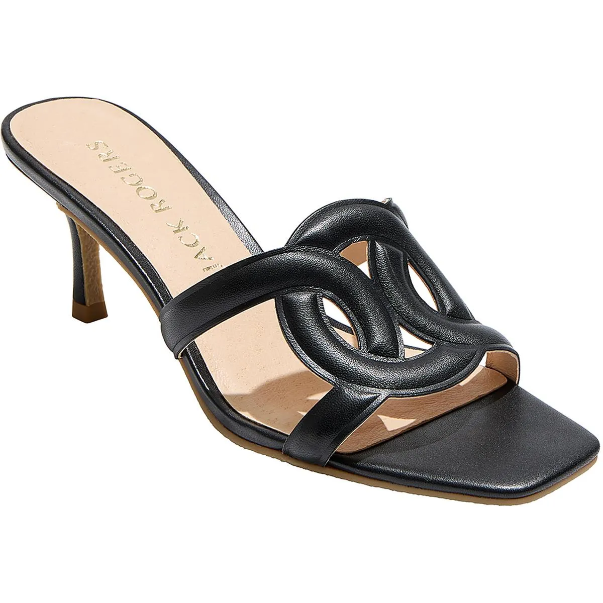 Dobson Womens Metallic Faux Leather Slide Sandals